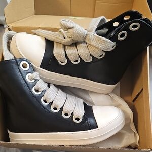 Black and White High-Top Sneakers